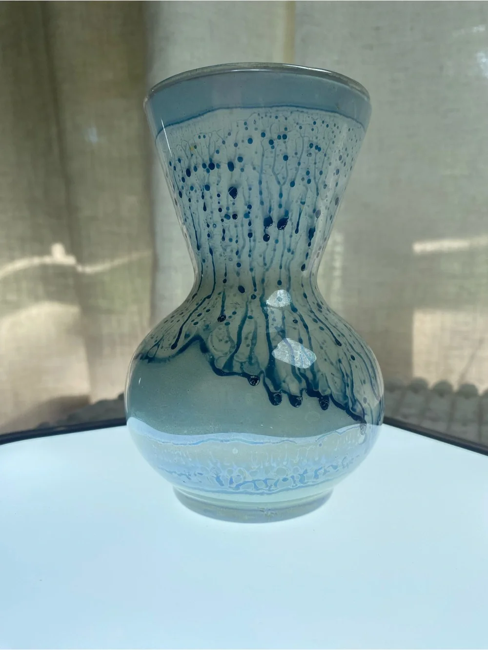 Vintage Simron (Israel) Hand Painted Art Glass Gourd Vase